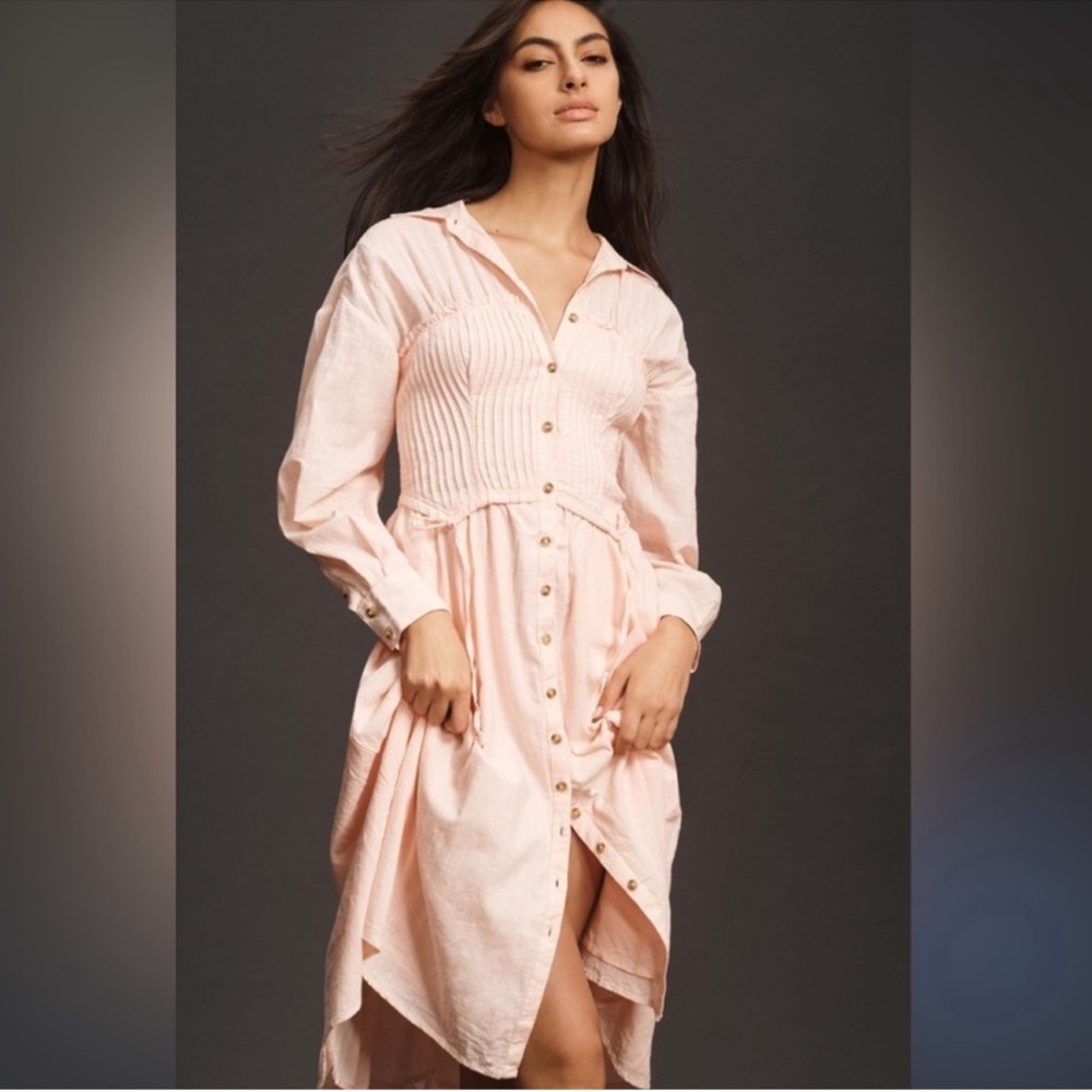 Anthropologie Pilcro corset long sleeve midi dress NWT